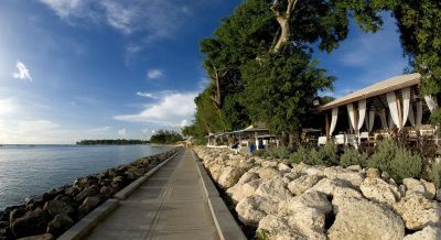 tides rest walkway along water