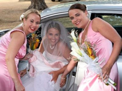 transport white luxury wedding