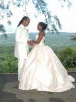 tropical garden ceremony bride groom