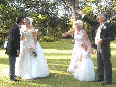 tropical garden ceremony family