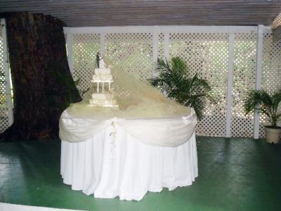 tropical garden ceremony table