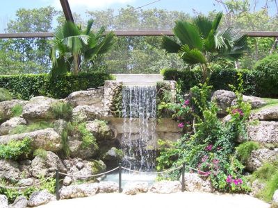 tropical garden graeme hall waterfall