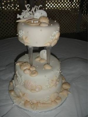 wedding cake sea shell tier wedding cake assembled