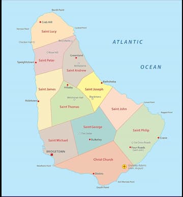 parishes of barbados map